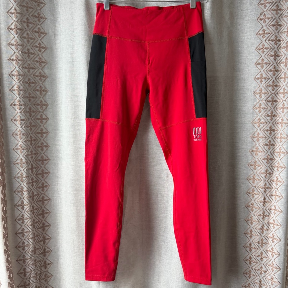 Topo Designs Red Leggings, Medium